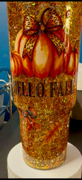 30 oz Hello Fall Glitter cup