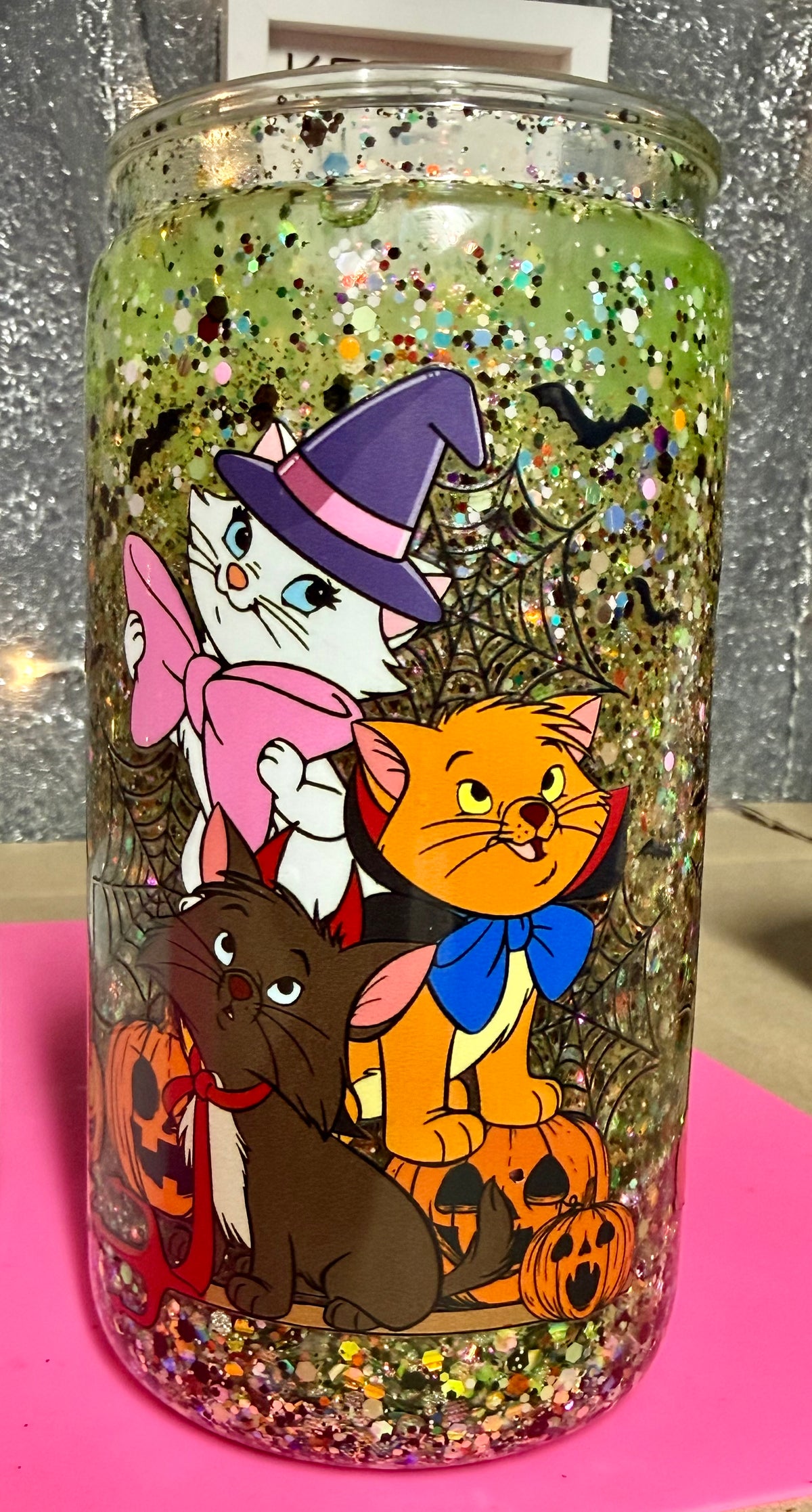 16 oz Aristocats Suspended Glitter