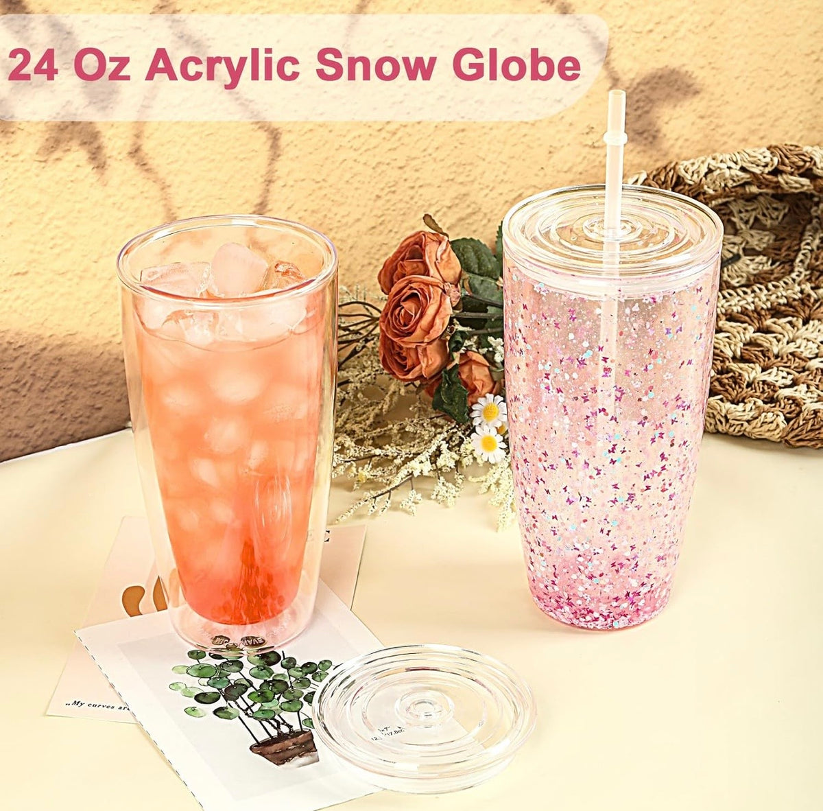 24 oz Snow Globe Tumbler