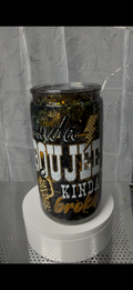 16 Oz "Kinda Boujee Kinda Broke" Black Cateye Cup