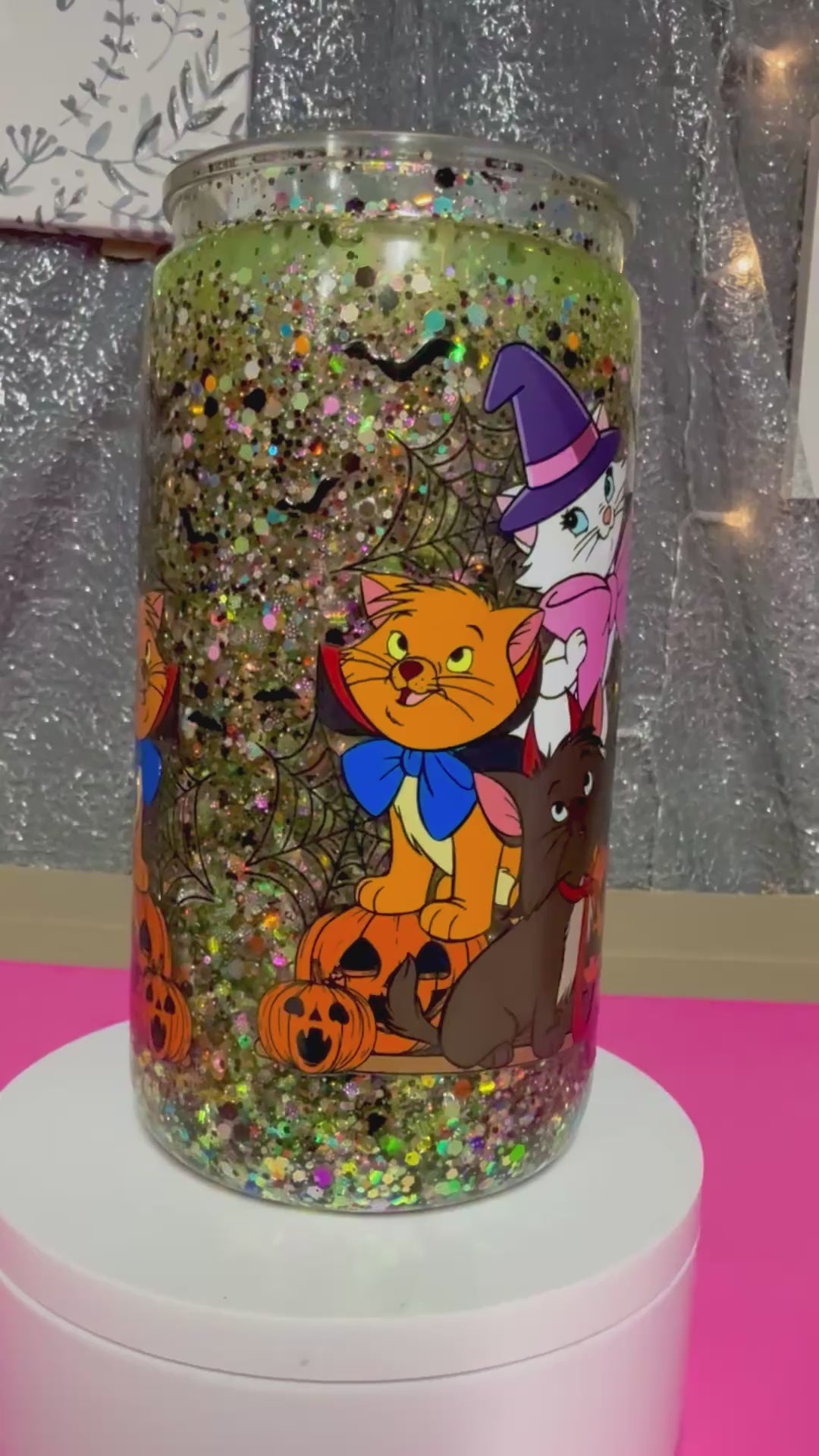 16 oz Aristocats Suspended Glitter