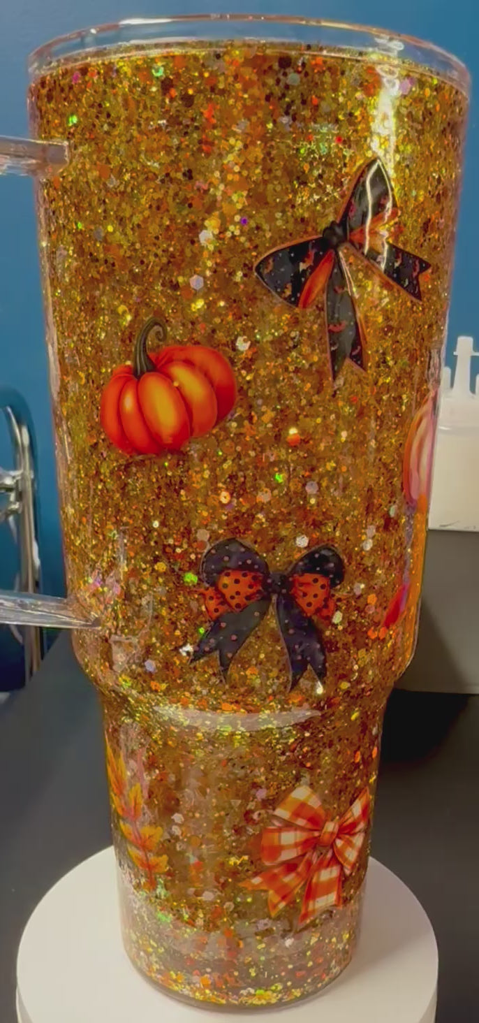 30 oz Hello Fall Glitter cup
